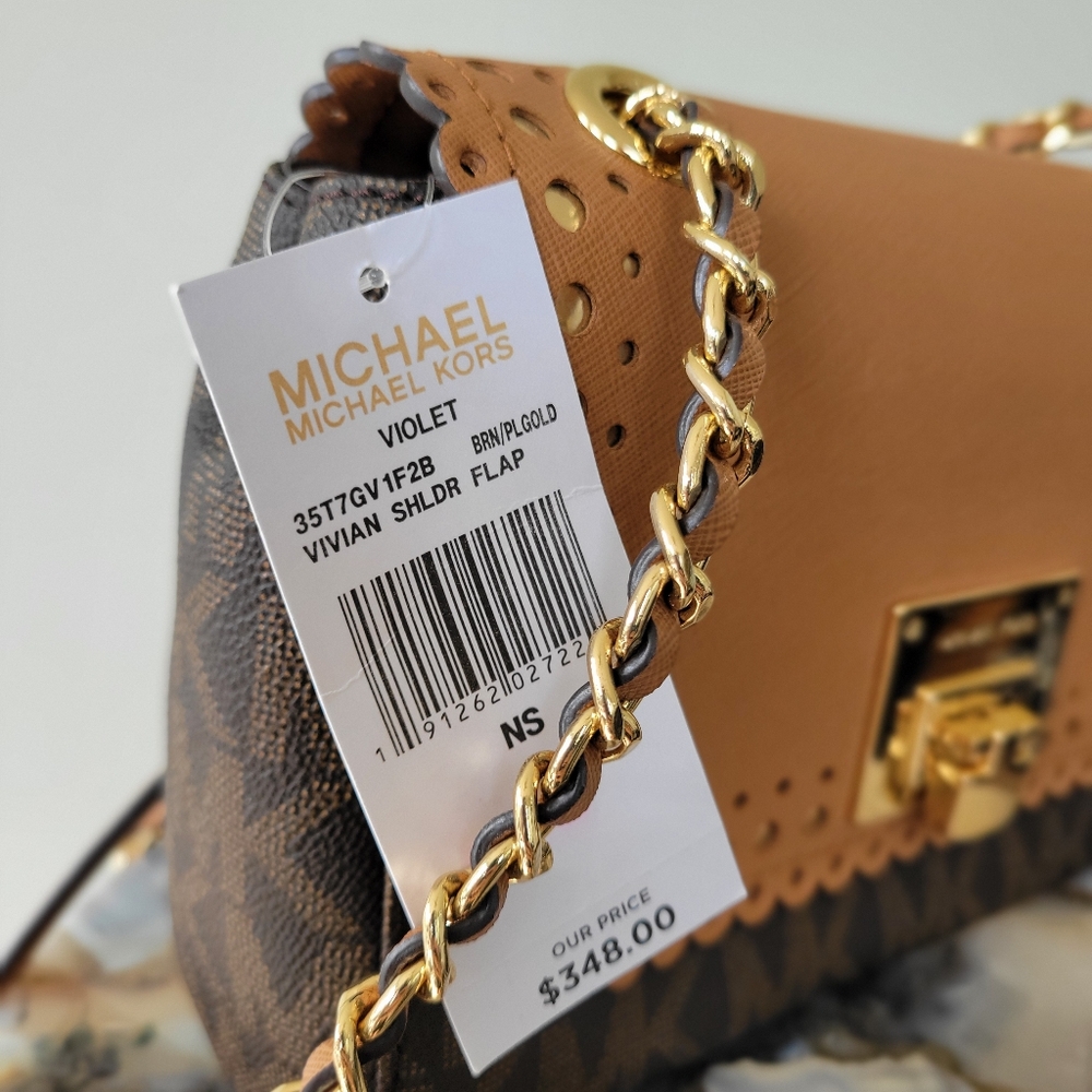 NWT Michael Kors Violet Vivian Shoulder Flap Women's Bag - Picture 9 of 11